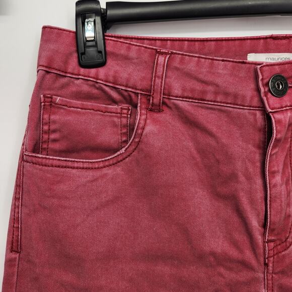 NWT Maurices Red Skinny Boyfriend Rolled Cuff Junior Women's Jeans 11/12 - Picture 8 of 10